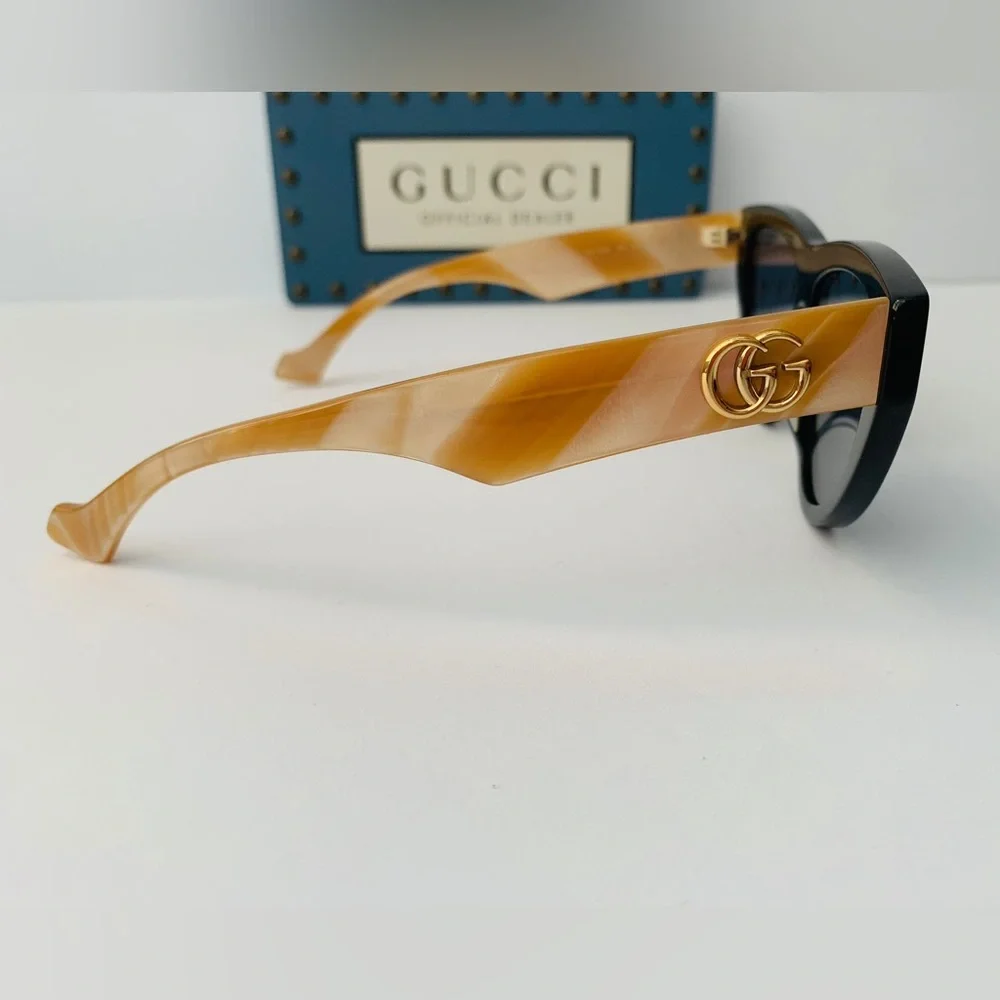 💯 - Authentic New Gucci Blue Cat Eye Ladies Sunglasses GG1333S 004